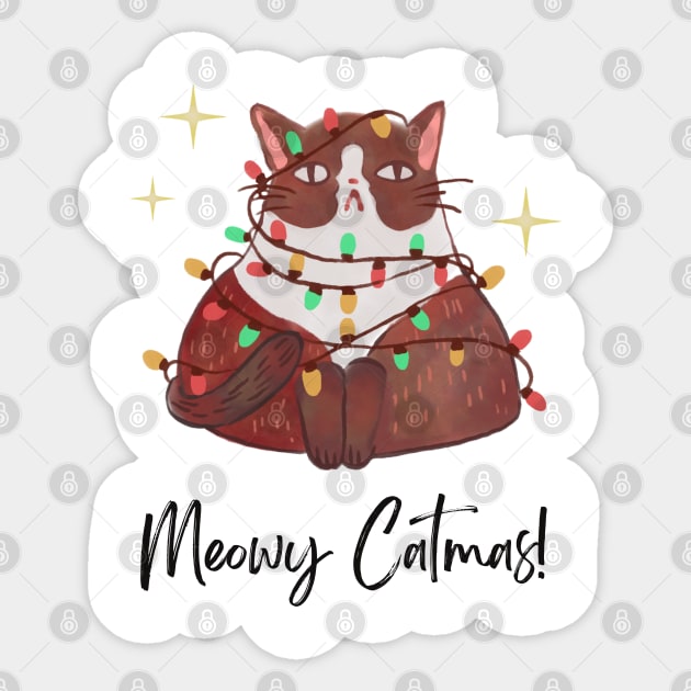 Meowy Catmas Christmas Design Sticker by EdSan Designs